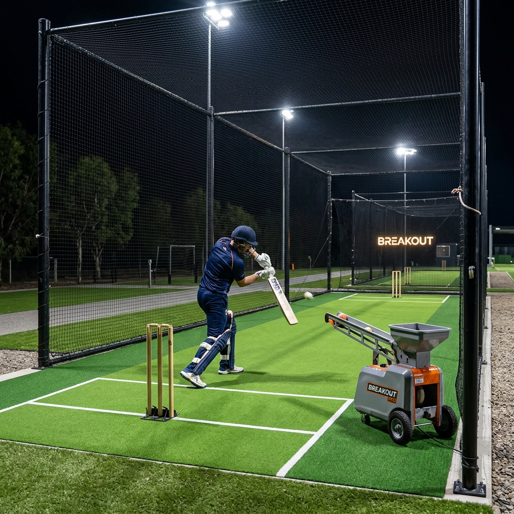 Cricket Practice Pitch Arena in Hisar - Netted Outdoor Setup